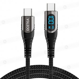 Cable Ocetea de datos y carga USB C a USB C para cámara / smartphone / Laptop / (100W - 5A) (2m)